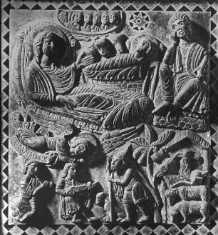 Florenz, S. Leonardo in Arcetri, Relief der Kanzel, Geburt Christi