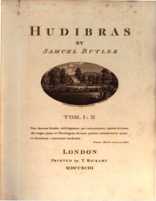 Hudibras : a poem, in three cantos. 1,2