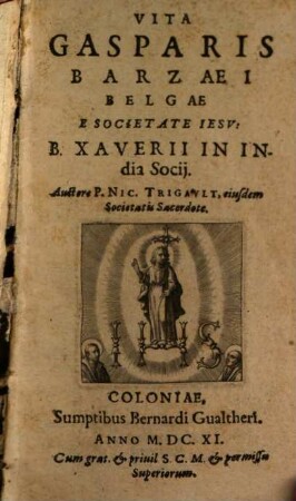 Vita Gasparis Barzaei Belgae e Societate Jesu