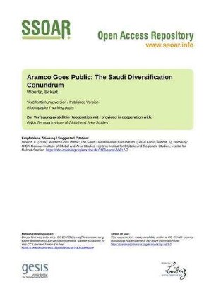 Aramco Goes Public: The Saudi Diversification Conundrum