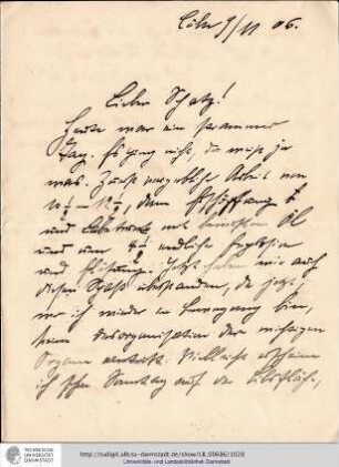 Brief vom 09.11.1906