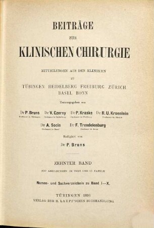 Beiträge zur klinischen Chirurgie. 10. 1893