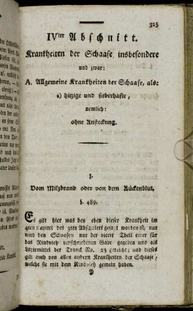 IV.ter Abschnitt. Krankheiten der Schaafe insbesondere ...