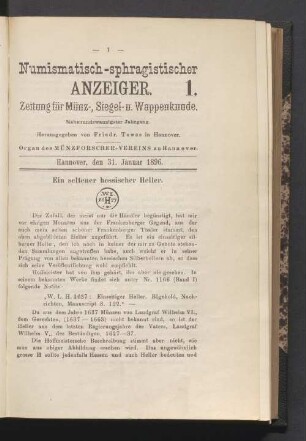 1. 31. Januar 1896