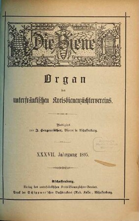 Die Biene. 37. 1895