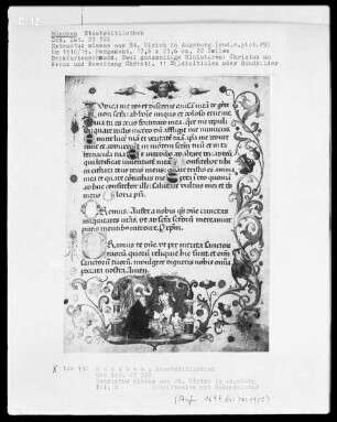 Extractus missae aus Sankt Ulrich in Augsburg — Der Schmerzensmann erscheint einem Mönch, Folio 2recto