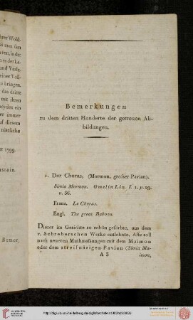 Bemerkungen zu dem dritten Hunderte der getreuen Abbildungen