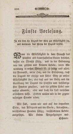Fünfte Vorlesung