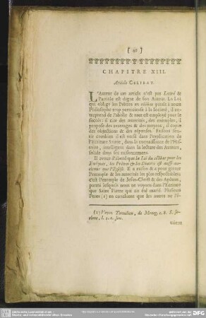Chapitre XIII. Article Celibat