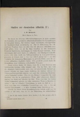 Studien zur chemischen Affinität. II.