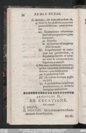 Articulus II. De Creatione.