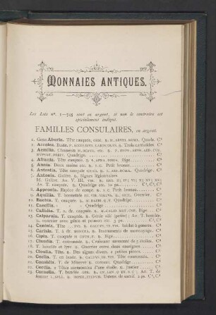 Monnaies antiques.