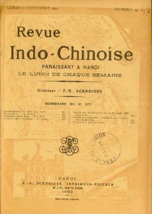 Lundi 21 Septembre 1903. Numéro 257