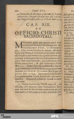 Cap. XIX. De Officio Christi Sacerdotali.