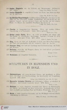 Sculpturen in Elfenbein und in Holz (Nr. 229 - 287)