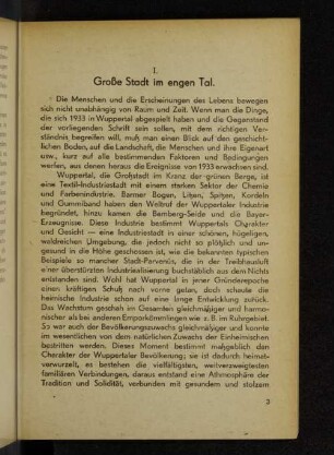 I. Große Stadt im engen Tal.