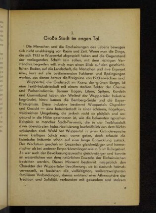 I. Große Stadt im engen Tal.