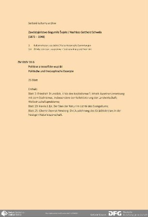Politische und theosophische Exzerpte