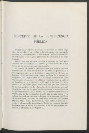 Concepto de la beneficencia pública
