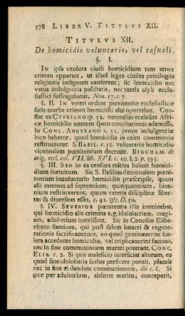 Titulus XII. De homicidio voluntario, vel casuali.