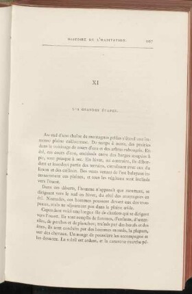 XI. Les grandes étapes.