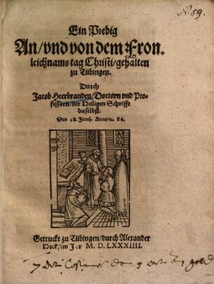 Ein Predig an und von dem Fronleichnamstag Christi über Matth. 26