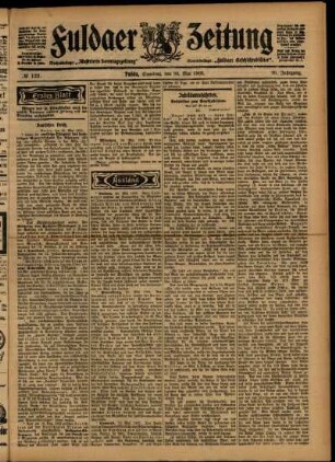 Erste Ausgabe vom Samstag, den 30. Mai 1903.