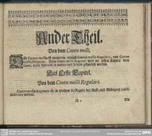 Ander Theil. Von dem Cantu molli