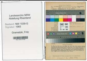 Entnazifizierung Fritz Gramatzki , geb. 22.01.1891 (Zugschaffner)