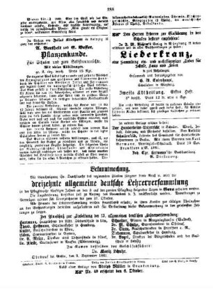 Bekanntmachung der 13. allgemeinen deutschen Lehrerversammlung