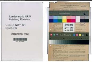 Entnazifizierung Paul Abrahams , geb. 29.09.1907 (Kaufmann)