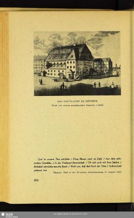 Das Hoftheater Zu Dresden