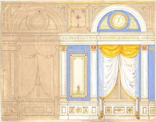Gärtner, Friedrich von; Athen (Griechenland); Königliche Residenz (Athener Schloss) - Wanddekoration (Ansicht)