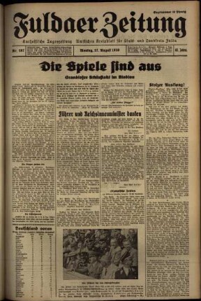 Ausgabe vom Montag, den 17. August 1936.
