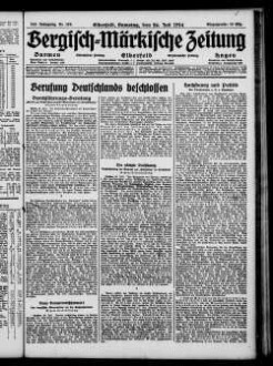 Bergisch-märkische Zeitung. 1924-1938
