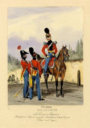 Uniformbild, Kavallerieoffiziere der dänischen Armee