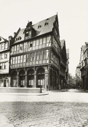 Frankfurt am Main, Goldene Waage : Frankfurt am Main. Goldene Waage, Höllgasse 13/Ecke Alter Markt. Eckansicht