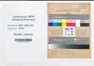 Entnazifizierung Heinrich Mueller, geb. 12.01.1894 (Lehrer)