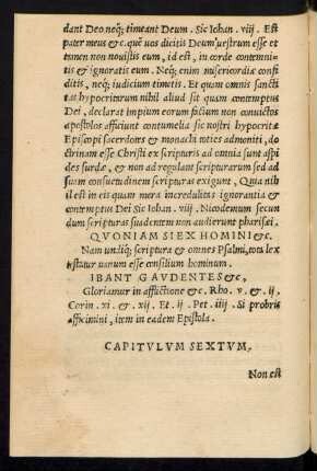Capitulum Sextum.