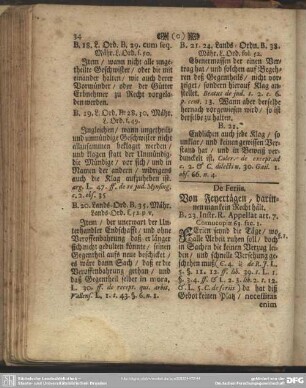 De Feriis. Von Feyertägen, darinnen man kein Recht hält. B. 23