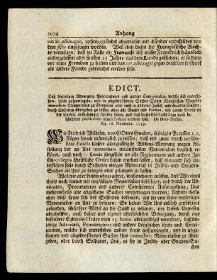 Anhang einiger Edicte.