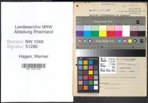 Entnazifizierung Werner Hagen , geb. 01.08.1912 (Lehrer)