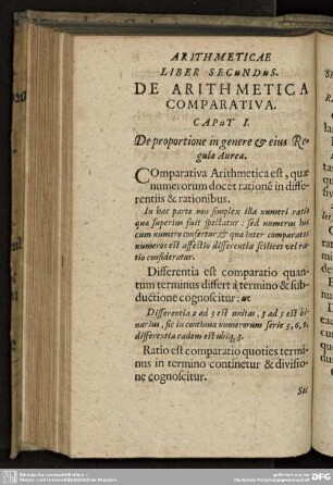 ARITHMETICAE LIBER SECUNDUS. DE ARITHMETICA COMPARATIVA.