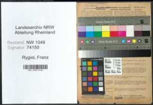 Entnazifizierung Franz Rygiol , geb. 09.09.1919 (Metzger)