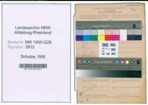 Entnazifizierung Willi Schulze , geb. 12.10.1900 (Bahnsekretaer)