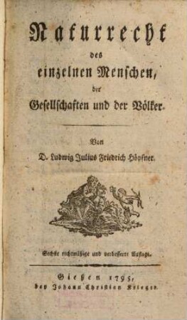 Naturrecht des einzelnen Menschen, der Gesellschaften und der Völker