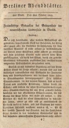 4tes Blatt. Den 4ten October 1810.