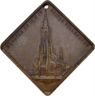 Medaille von Mayer & Wilhelm auf die Vollendung des Ulmer Münsters
