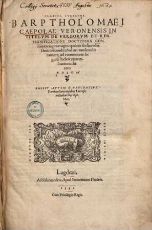 In titulum de verborum & rerum significatione doctiss. commentaria