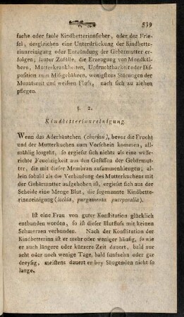 539-547, §. 2. Kindbetterinnreinigung. - §. 3. Einfaches Kindbetterinnfieber.